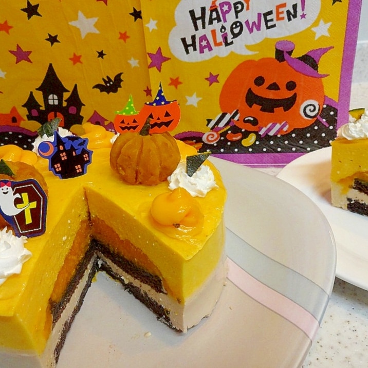コーヒー香る♡かぼちゃのムースケーキ